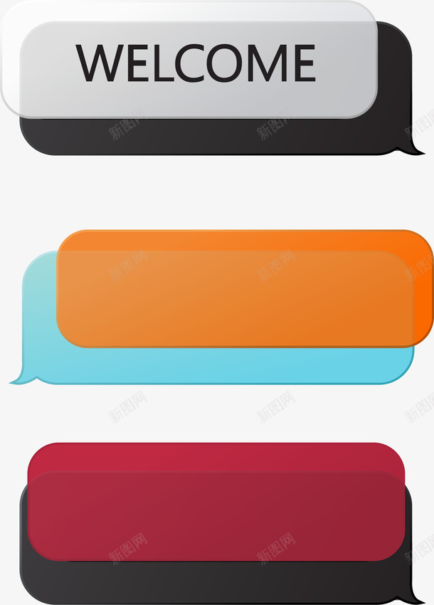 彩色对话框横标矢量图eps免抠素材_新图网 https://ixintu.com EPS 对话框 彩色 横标 矢量图