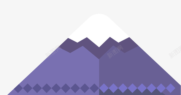 卡通紫色大山装饰图案png免抠素材_新图网 https://ixintu.com 免抠PNG 卡通 大山 紫色 装饰图案