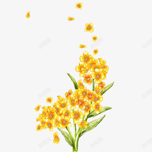 黄色的花瓣吹落png免抠素材_新图网 https://ixintu.com 吹落 花瓣 风起 黄色