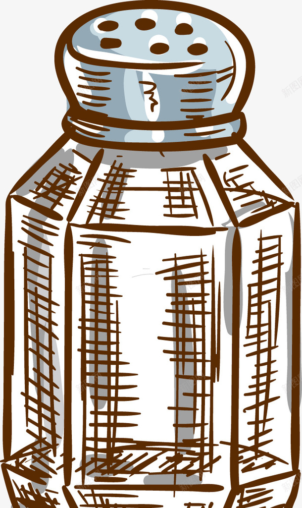 手绘调料瓶png免抠素材_新图网 https://ixintu.com 手绘 手绘画 矢量装饰 装饰 调料瓶