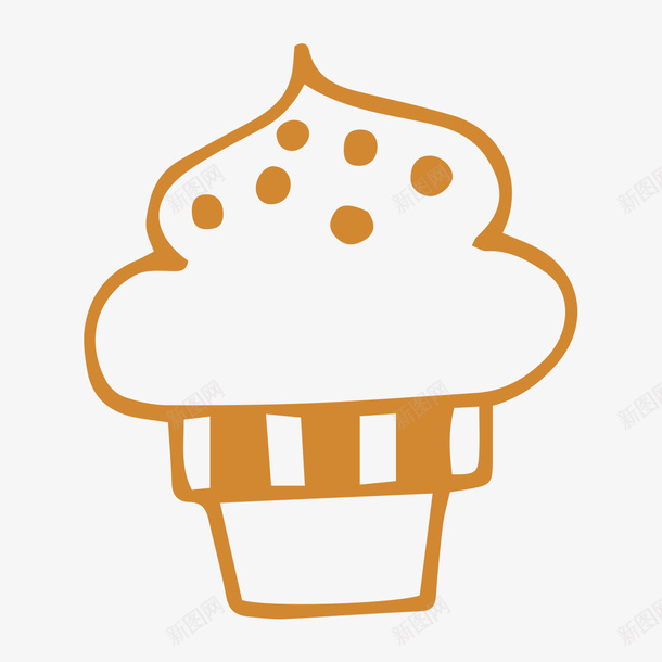手绘食物冰淇淋png免抠素材_新图网 https://ixintu.com 冰淇淋 手绘 手绘食物冰淇淋 手绘食物冰淇淋PNG 橙色 线条 食物