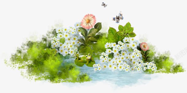 春日白色小花植物png免抠素材_新图网 https://ixintu.com 春日 植物 白色