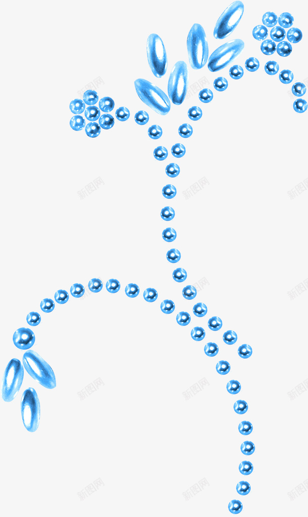 蓝色珍珠装饰花纹png免抠素材_新图网 https://ixintu.com 珍珠花纹 珍珠装饰花纹 蓝色珍珠