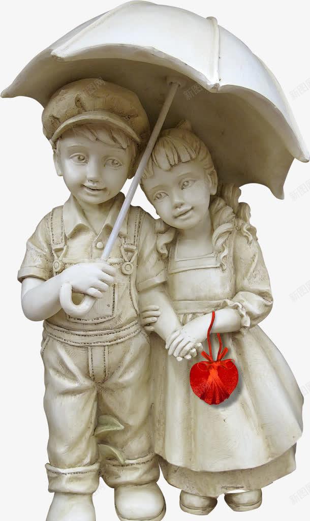 可爱雕像打伞的小孩子png免抠素材_新图网 https://ixintu.com 可爱 家居 打伞的小孩子 白色 装饰 雕像