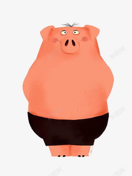 卡通可爱肥猪png免抠素材_新图网 https://ixintu.com 卡通动物 大肥猪 肥猪 肥肉 胖子