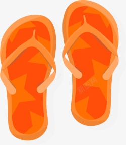 橙色人字拖夏天气息橙色拖鞋高清图片