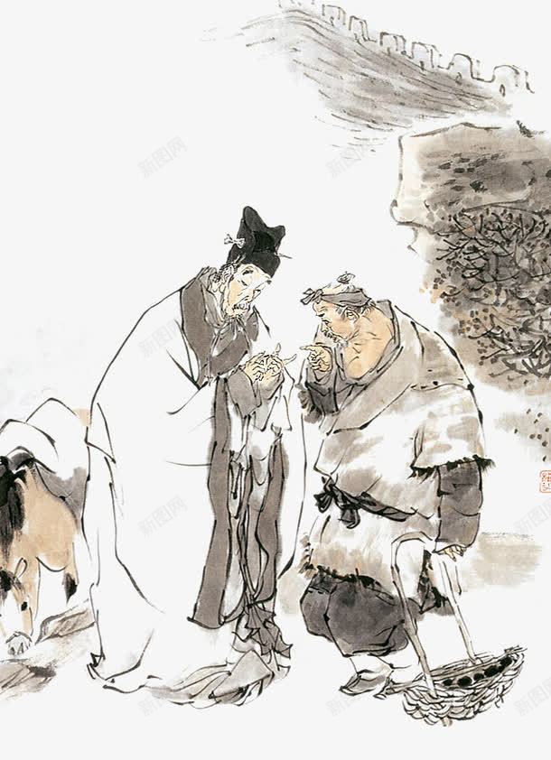 传统国画人物png免抠素材_新图网 https://ixintu.com 中国人物画 人物肖像写意 写意人物画 古代人物画 道教人物画