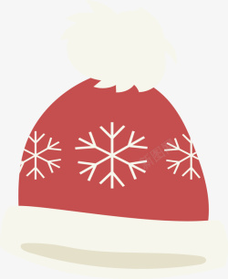毛线帽雪花花纹红色帽子矢量图高清图片