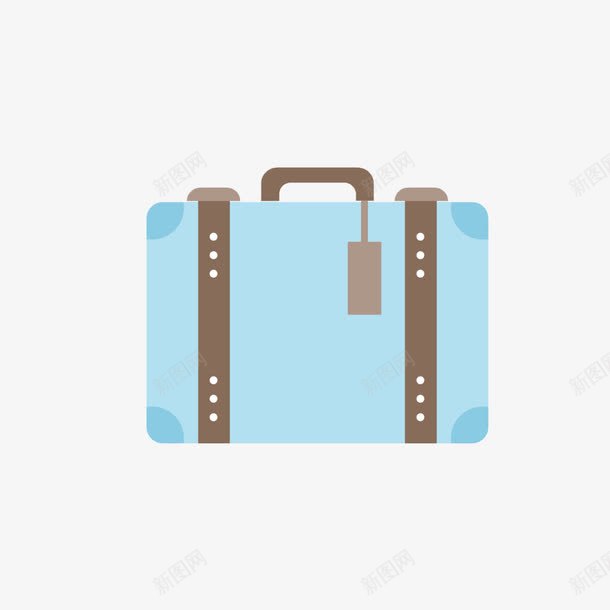 蓝色卡通行李箱包png免抠素材_新图网 https://ixintu.com 卡通 箱包 蓝色 行李 装饰