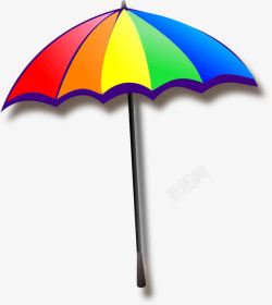 黑色撑杆彩色遮阳伞高清图片