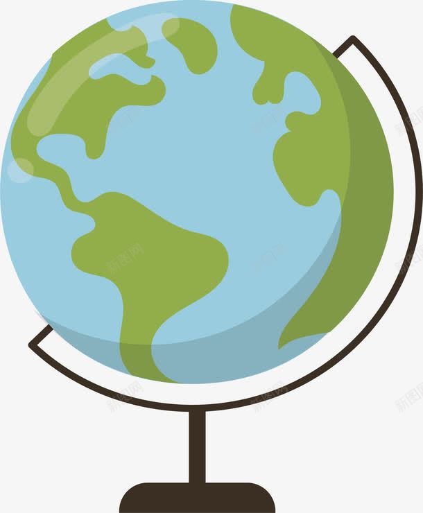 蓝色地球仪png免抠素材_新图网 https://ixintu.com 地球 地球仪 地理课 环球旅行 矢量png 蓝色地球仪