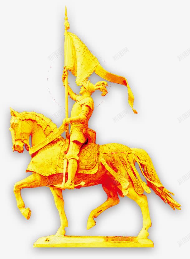 金色骑马雕像png免抠素材_新图网 https://ixintu.com 人物 金色 雕像 骑马