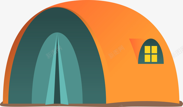 简约橙色帐篷png免抠素材_新图网 https://ixintu.com 卡通 圆形 插画 橙色帐篷 矢量图案 简约