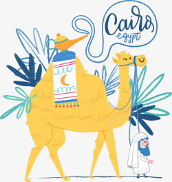 时尚骆驼动物插画矢量图素材