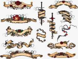 复古丝带矢量图素材