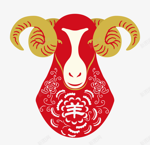 红色剪纸羊png免抠素材_新图网 https://ixintu.com 剪纸 剪纸羊 山羊 民俗 民间艺术 红色羊 羊 领头羊