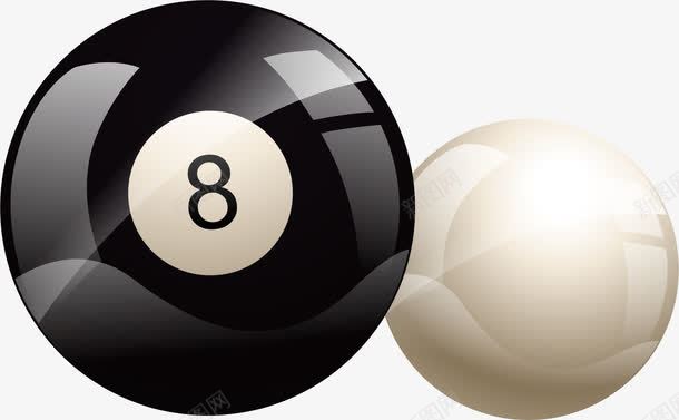 手绘黑球和白球png免抠素材_新图网 https://ixintu.com 手绘 桌球 黑球和白球