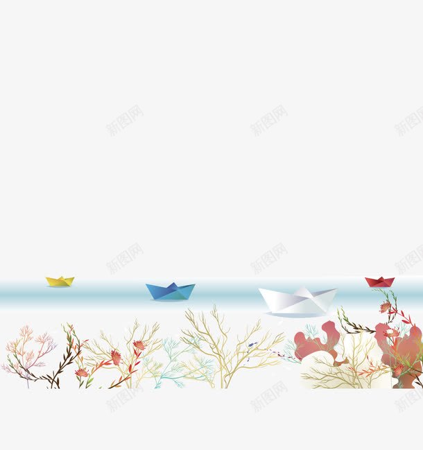 河边纸船png免抠素材_新图网 https://ixintu.com png下载 河边 海报元素 纸船 装饰 装饰素材 鲜花