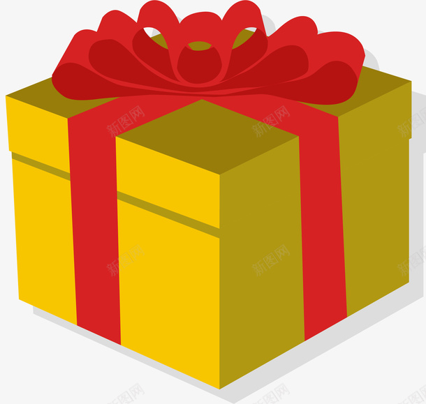 简约金色礼物盒png免抠素材_新图网 https://ixintu.com 卡通 矢量图案 礼物盒 简约 装饰图案 金色
