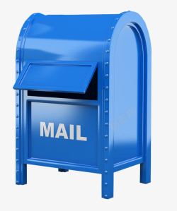 蓝色邮筒蓝色邮筒装饰高清图片