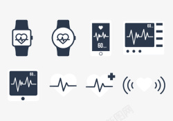 创意心电图元素矢量图素材