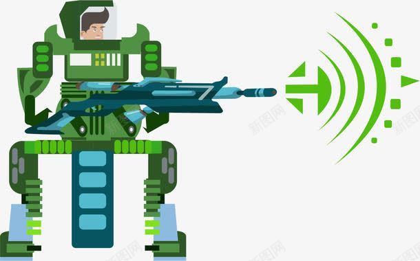 手绘机器人战士png免抠素材_新图网 https://ixintu.com 开枪 战士 手绘 机器人