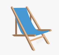 木质的蓝色的躺椅素材