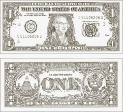 美元纸钞手绘美元钞票矢量图高清图片
