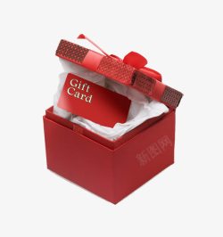 红色礼盒盒礼物卡素材
