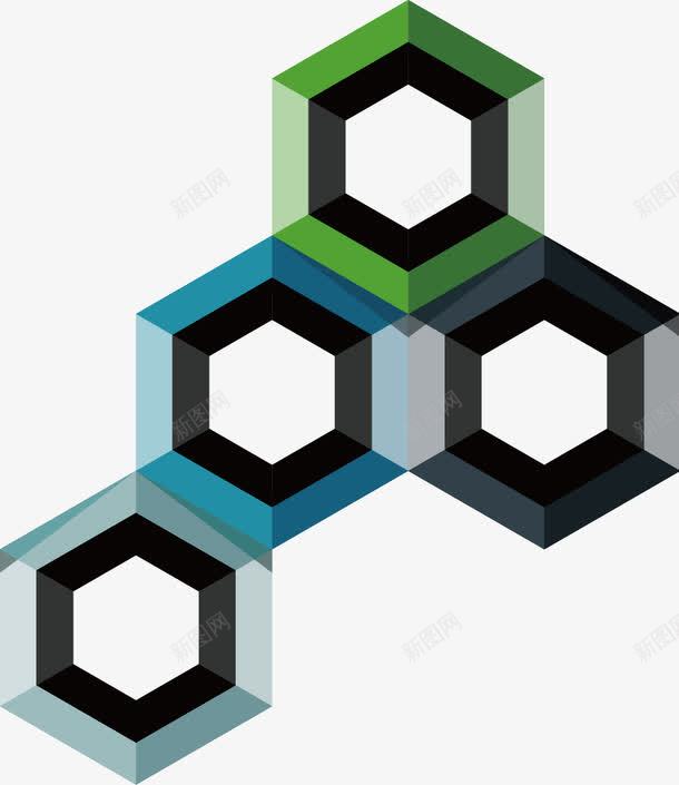 创意几何多面体png免抠素材_新图网 https://ixintu.com 几何 商务 立体六边形