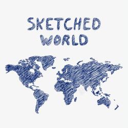蓝色的地图素材