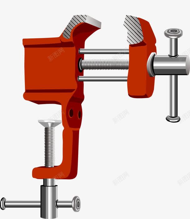 台虎钳png免抠素材_新图网 https://ixintu.com 免费矢量下载 台虎钳 夹子 工具 架子 红色