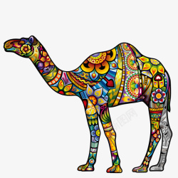 花纹图案的骆驼简图素材