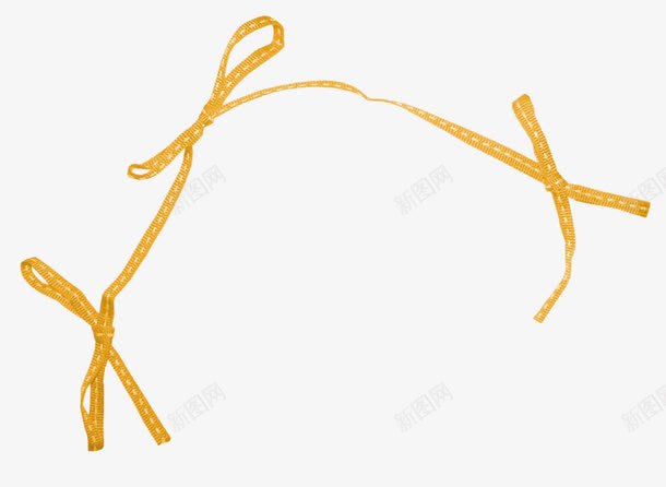 黄色丝带打三个结png免抠素材_新图网 https://ixintu.com 丝带 打结 计数 黄色