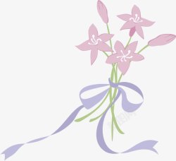 紫色手绘花束素材