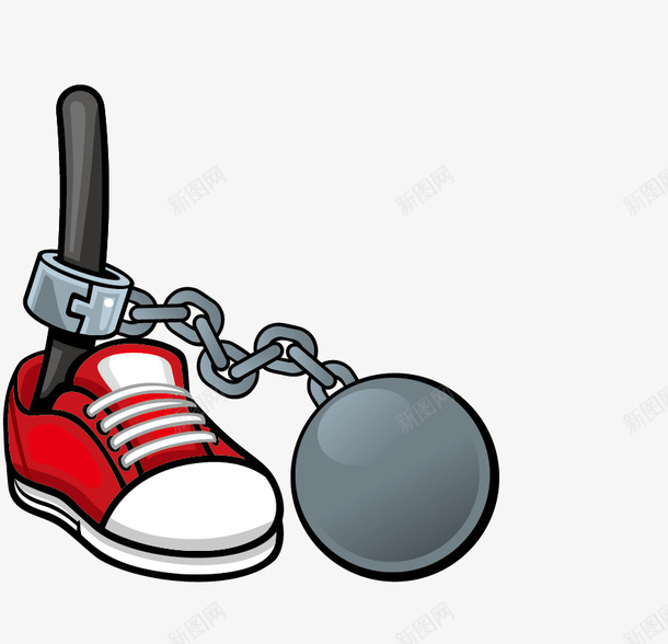 脚上的铁球png免抠素材_新图网 https://ixintu.com png图形 png装饰 装饰 运动鞋 铁球 铁链子