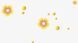 黄色扁平风格花卉文理圆形素材