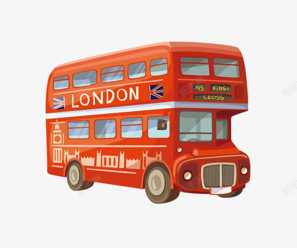 红色巴士png免抠素材_新图网 https://ixintu.com 伦敦 旅行 红色