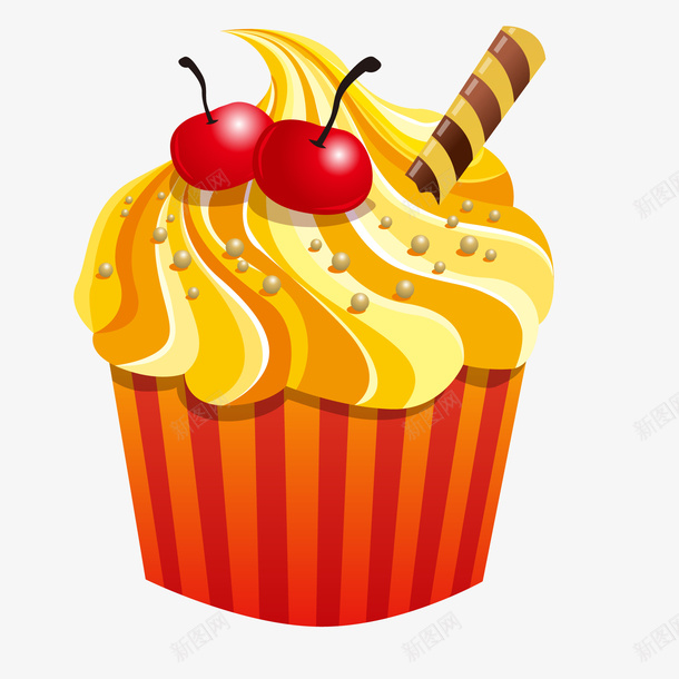 卡通纸杯蛋糕食物矢量图ai免抠素材_新图网 https://ixintu.com 卡通 纸杯蛋糕 美食 蛋糕食物 食物设计 矢量图