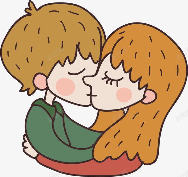 拥吻的情侣png免抠素材_新图网 https://ixintu.com 一见钟情 卡通人物 浪漫 爱情