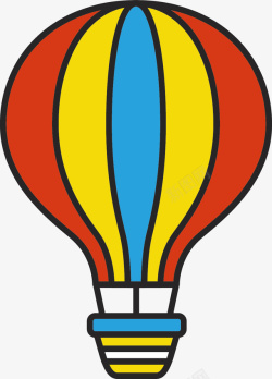 三色对称热气球矢量图素材