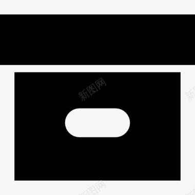 档案黑色固体盒接口符号图标图标