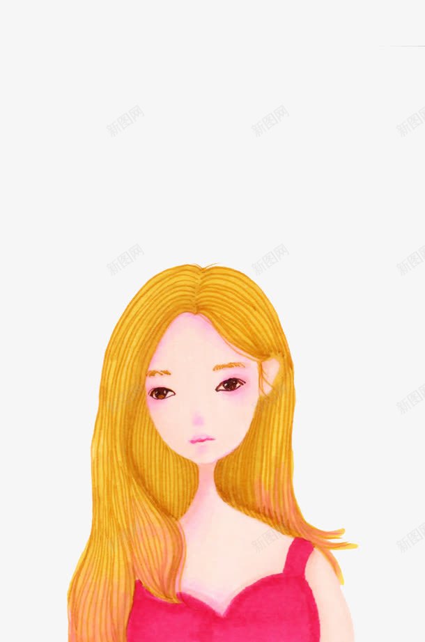 黄色头发小女孩png免抠素材_新图网 https://ixintu.com 卡通素材 可爱 女孩 手绘素材 清纯