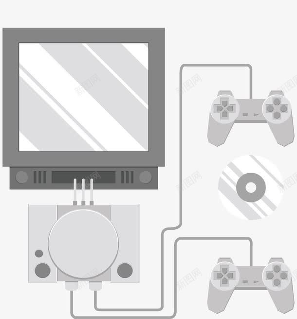 灰色游戏机png免抠素材_新图网 https://ixintu.com 游戏手柄 游戏机 灰色 电子游戏