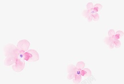 手绘粉色温暖花朵素材