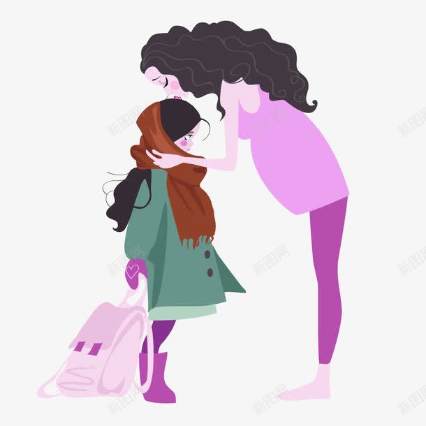 紫色卡通母女装饰图案png免抠素材_新图网 https://ixintu.com 免抠PNG 卡通 母女 紫色 装饰图案