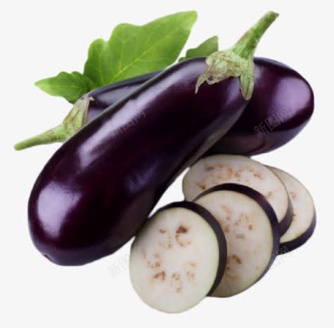 紫茄子和绿叶png免抠素材_新图网 https://ixintu.com PNG 紫茄子 绿叶 蔬菜