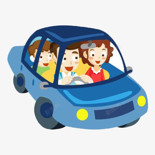 卡通车车窗png免抠素材_新图网 https://ixintu.com 卡通 和谐 美好 蓝色 车窗