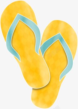 黄色夹脚拖鞋素材