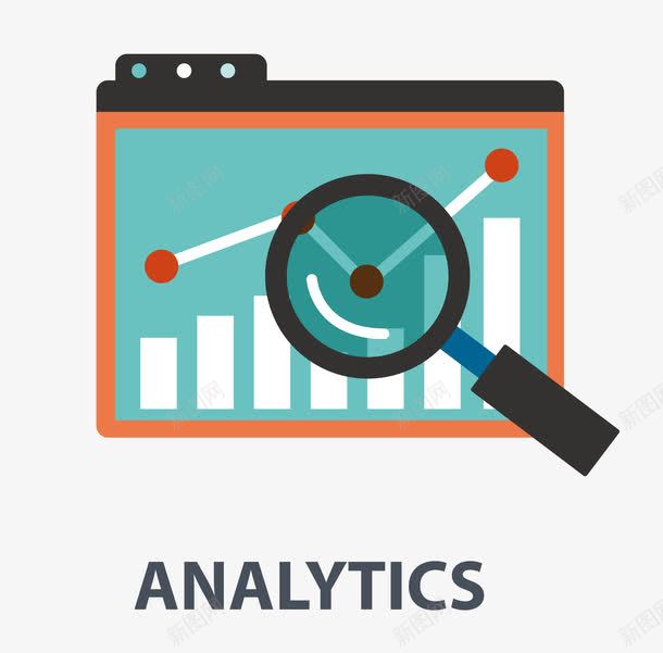 报表矢量图ai免抠素材_新图网 https://ixintu.com 上升 报表 放大镜 矢量图